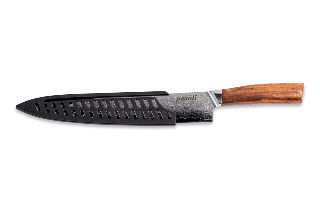 pasoli Damast Chefmesser inkl. Klingenschutz