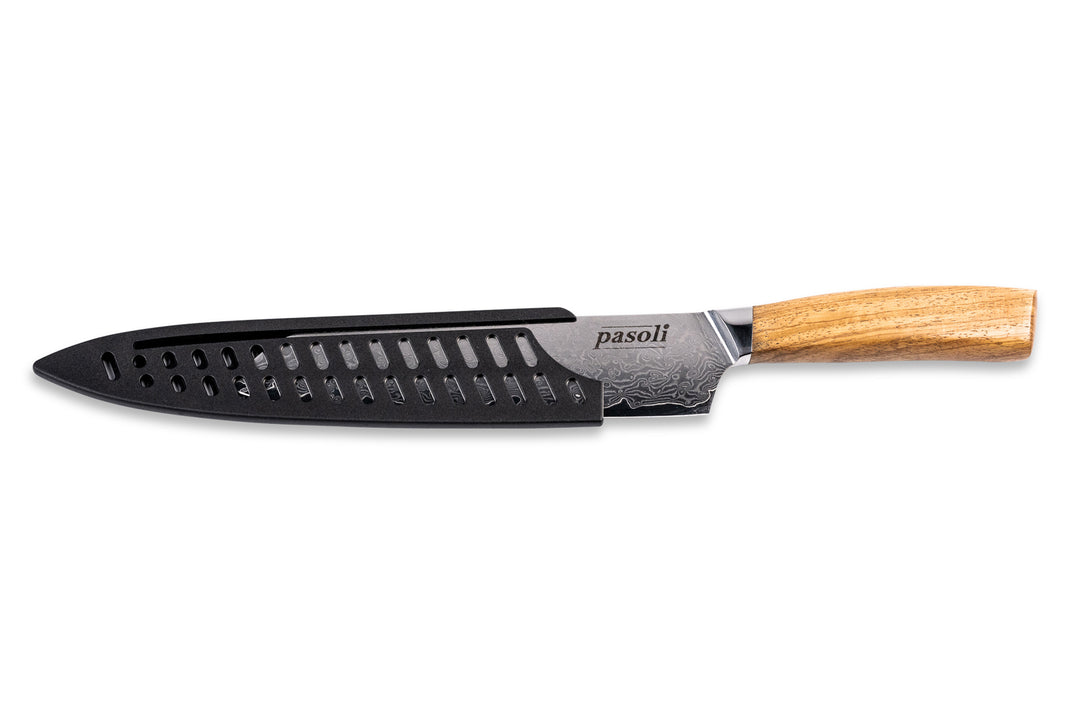 pasoli Damast Santoku-Messer inkl. Klingenschutz