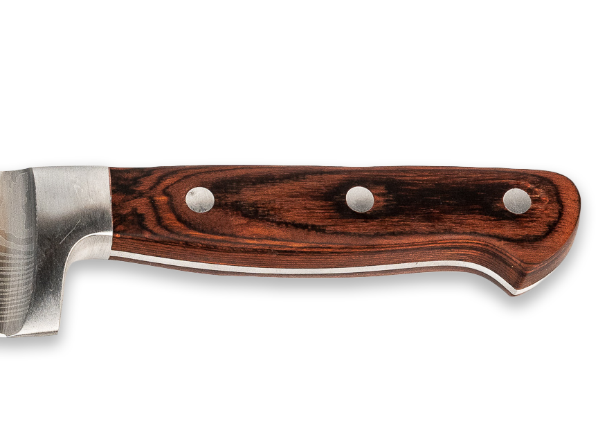 Edler Holzgriff unseres Santoku-Messers