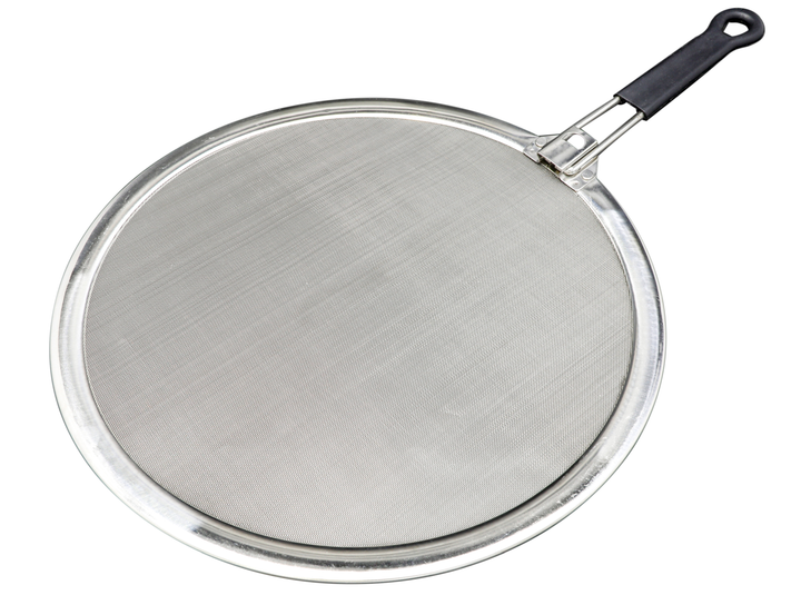 GSD Spritzschutz Edelstahl mit einklappbarem Griff - für Bratpfannen & Wok 30 cm