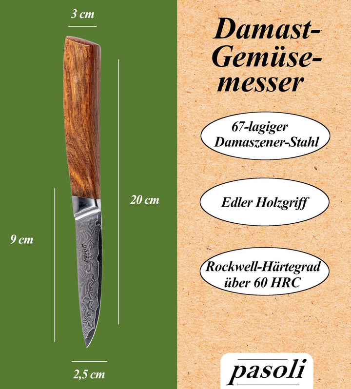 Unser Damast Gemüsemesser - pasoli