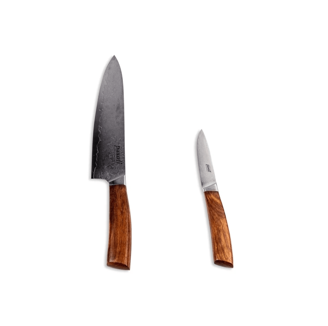 Unser pasoli Damast 2er Set "Chef" mit superscharfer VG10 - Klinge - pasoli GmbH