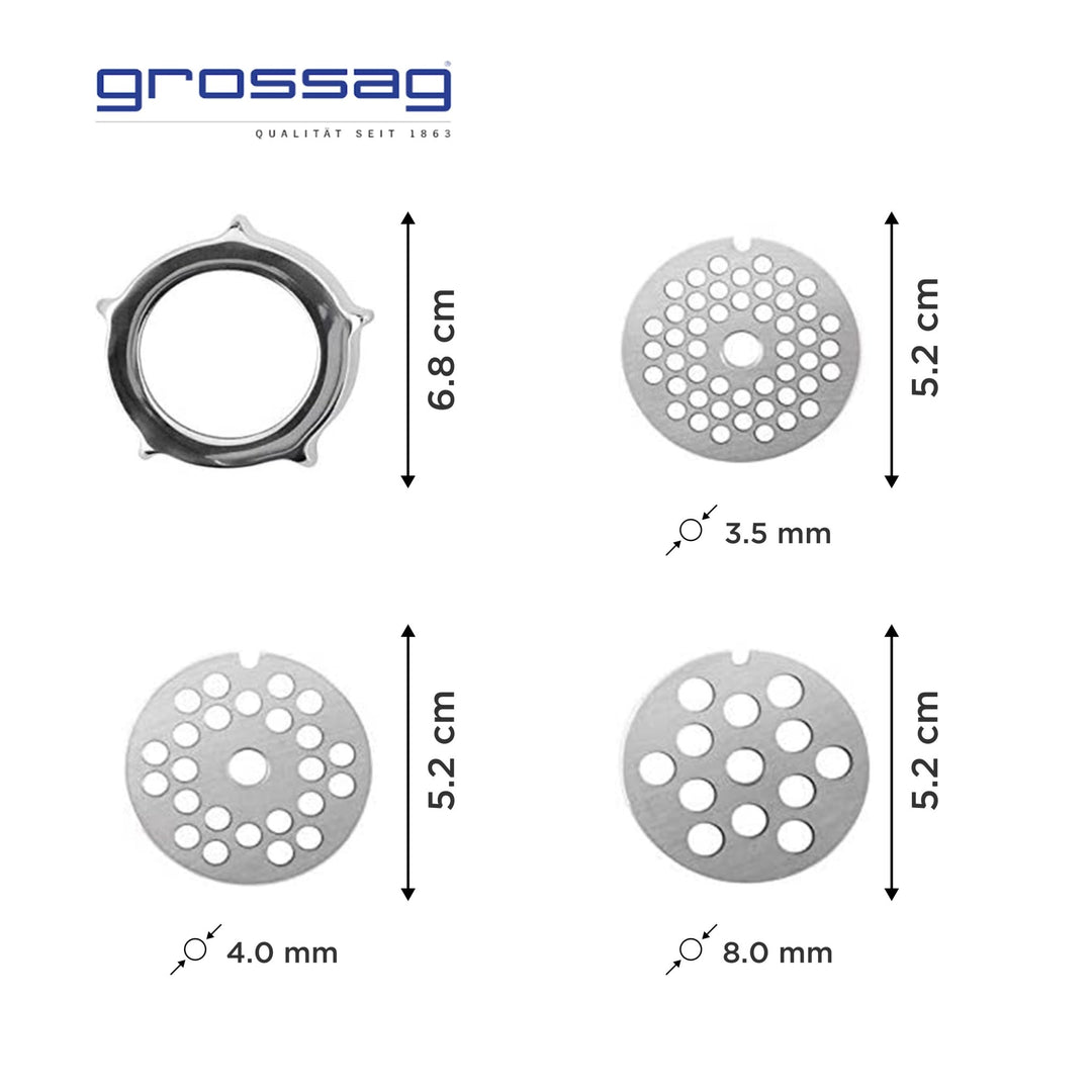grossag Fleischwolf Vorsatz Küchenmaschine aus Edelstahl - pasoli GmbH