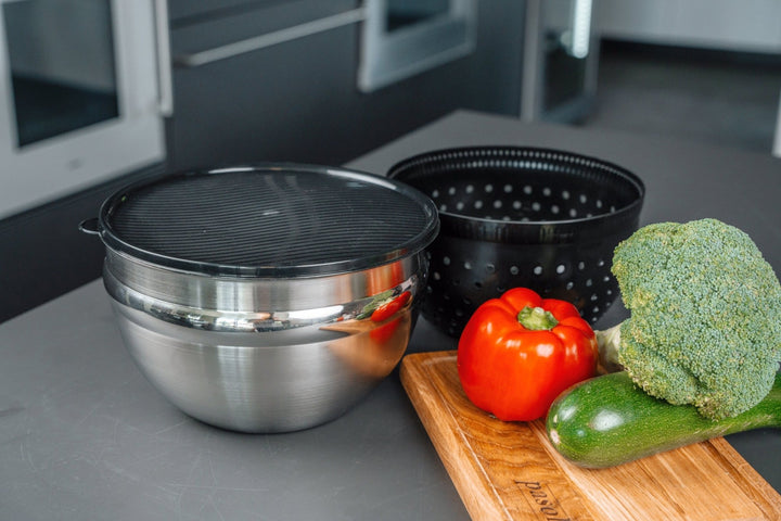 GSD Salatschleuder mit Seilzug - Salatschleuder aus hochwertigem Edelstahl - pasoli GmbH