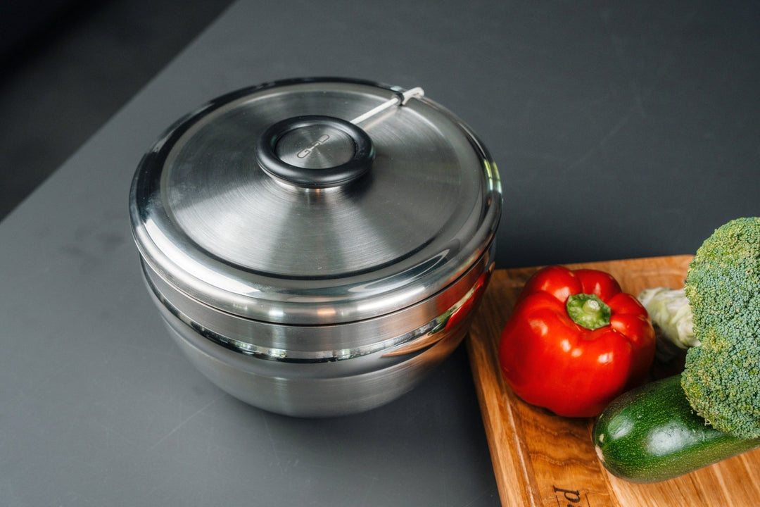 GSD Salatschleuder mit Seilzug - Salatschleuder aus hochwertigem Edelstahl - pasoli GmbH