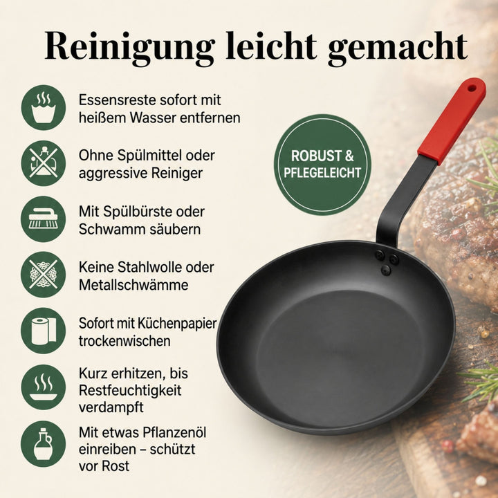 pasoli Bratpfanne 28cm - Carbonstahl Bratpfanne für alle Herdarten - pasoli GmbH