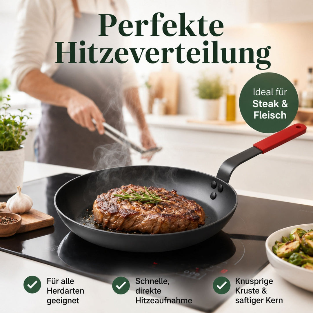 pasoli Bratpfanne 28cm - Carbonstahl Bratpfanne für alle Herdarten - pasoli GmbH