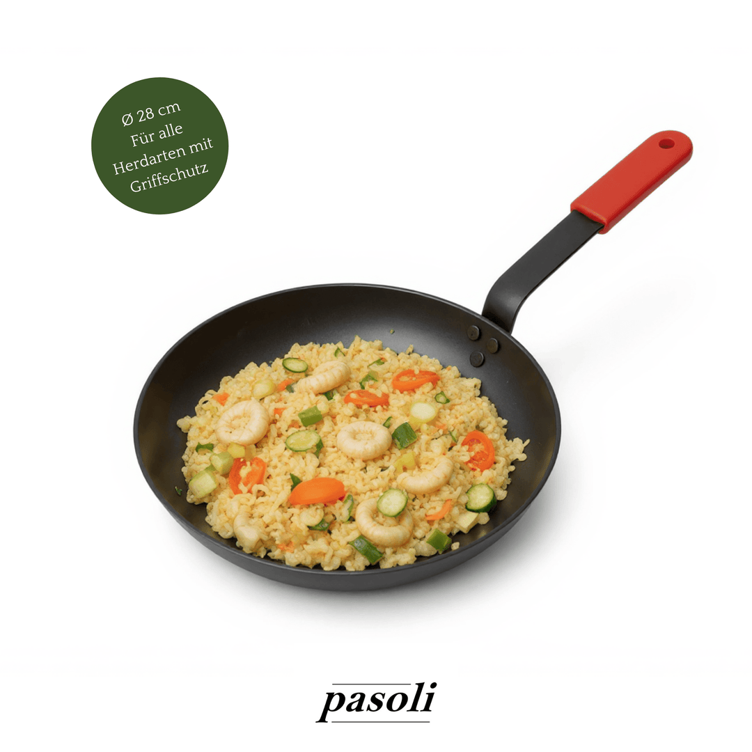 Sartén pasoli de 28 cm - Sartén de acero al carbono para todo tipo de cocinas - pasoli GmbH