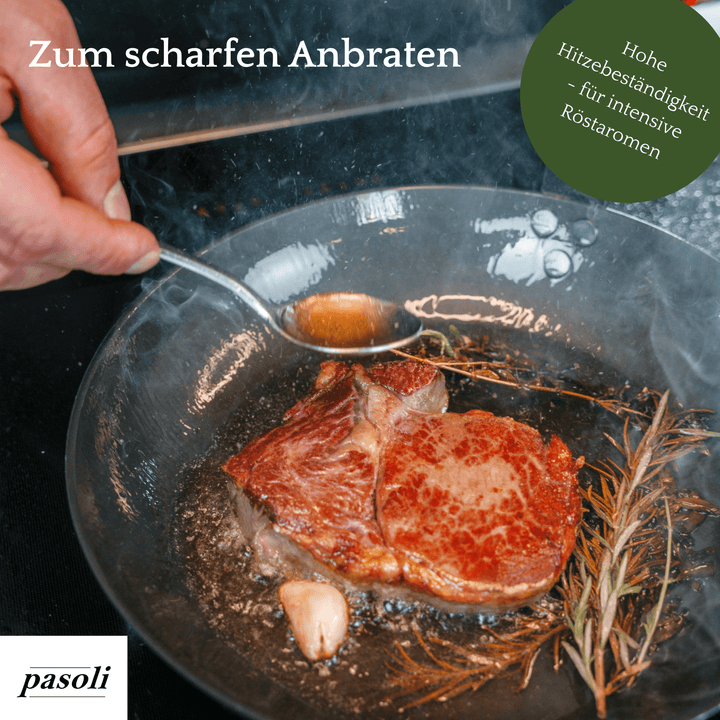 Sartén pasoli de 28 cm - Sartén de acero al carbono para todo tipo de cocinas - pasoli GmbH