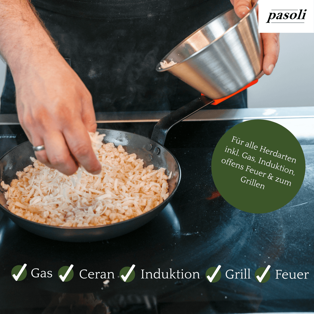 Sartén pasoli de 28 cm - Sartén de acero al carbono para todo tipo de cocinas - pasoli GmbH