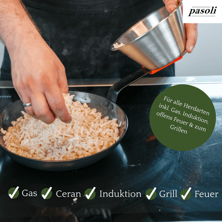 Sartén pasoli de 28 cm - Sartén de acero al carbono para todo tipo de cocinas - pasoli GmbH