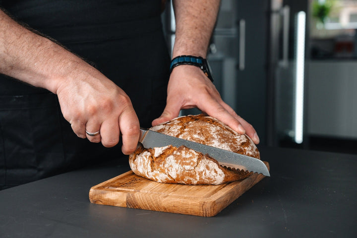 pasoli Damast Brotmesser 20 cm - hochwertiger Damaszenerstahl mit VG10 Kern - pasoli GmbH