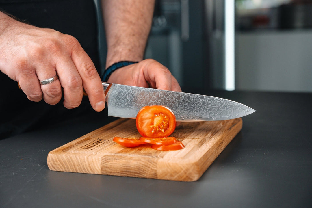 pasoli Damast Chefmesser - hochwertiger Damaszenerstahl mit VG10 Kern - pasoli GmbH