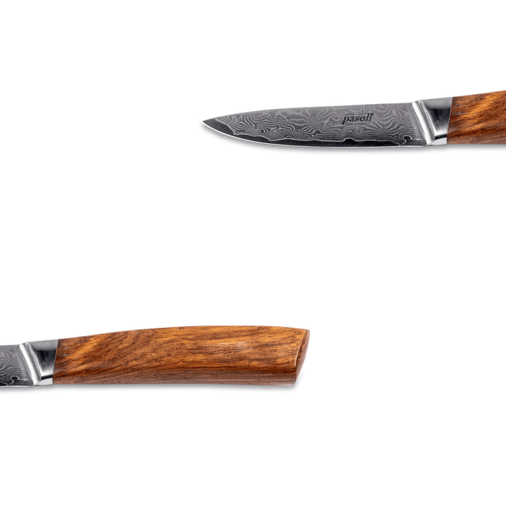 Cuchillo para verduras pasoli Damasco de 9 cm - Acero de Damasco de alta calidad con núcleo VG10 - pasoli GmbH