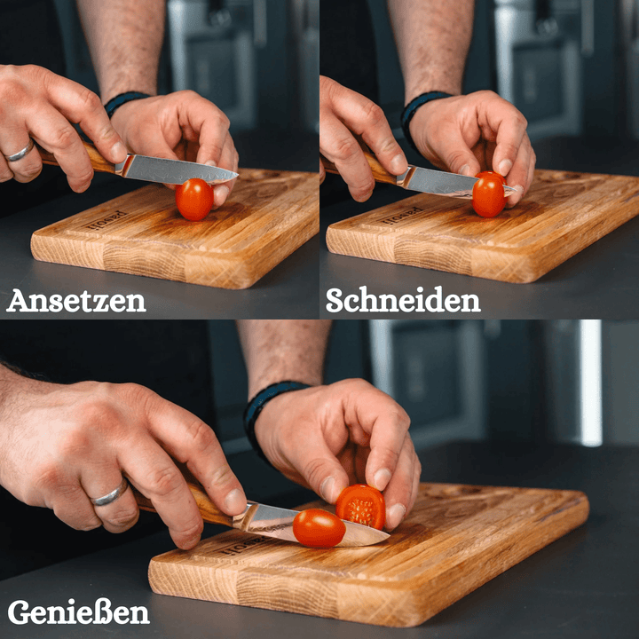 Cuchillo para verduras pasoli Damasco de 9 cm - Acero de Damasco de alta calidad con núcleo VG10 - pasoli GmbH