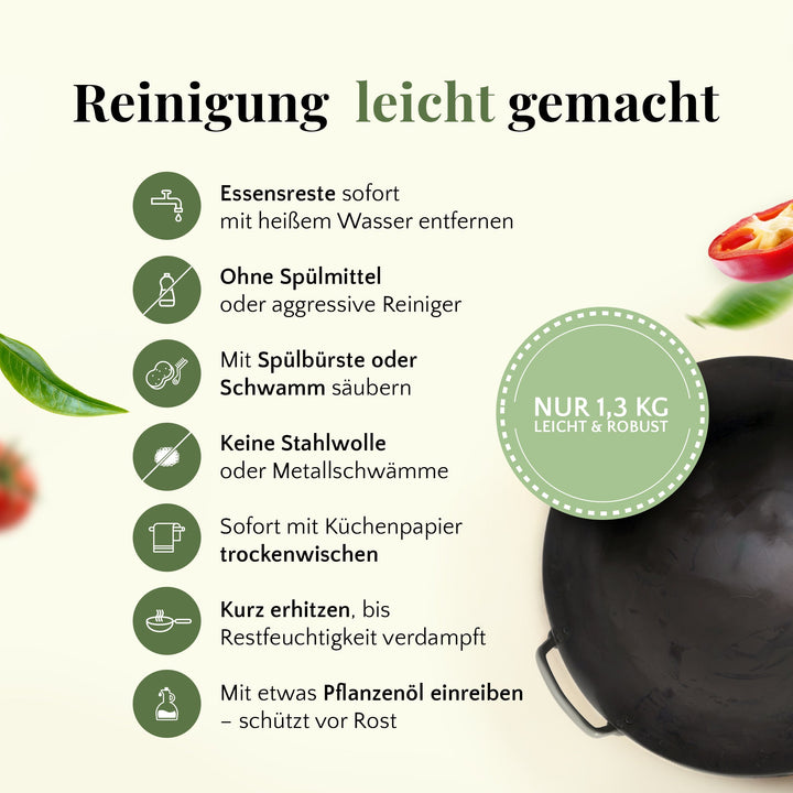 pasoli Wok rund eingebrannt - Carbonstahl für Gasherd - pasoli GmbH