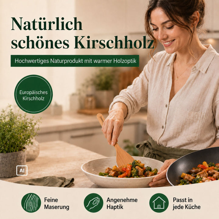pasoli Wokwender aus geöltem Kirschholz, 37 cm - pasoli GmbH
