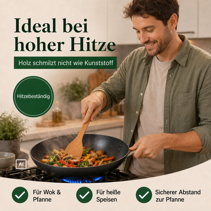 pasoli Wokwender aus geöltem Kirschholz, 37 cm - pasoli GmbH