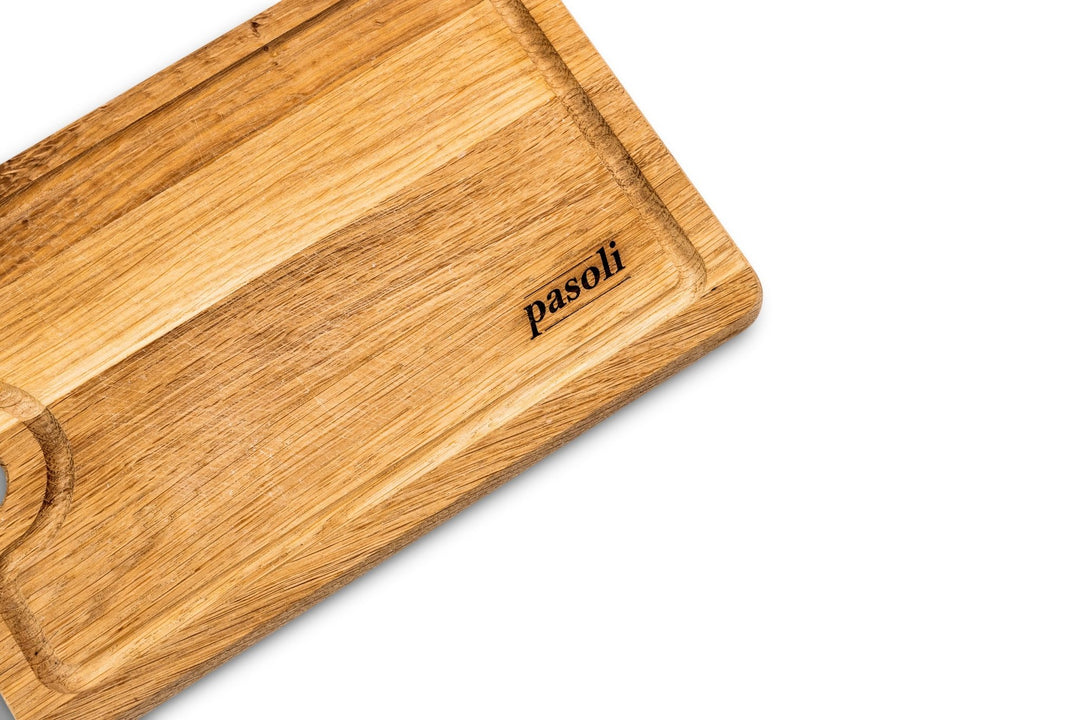 Nuestra tabla de cortar de robusta madera de roble, 30x20x2cm - pasoli